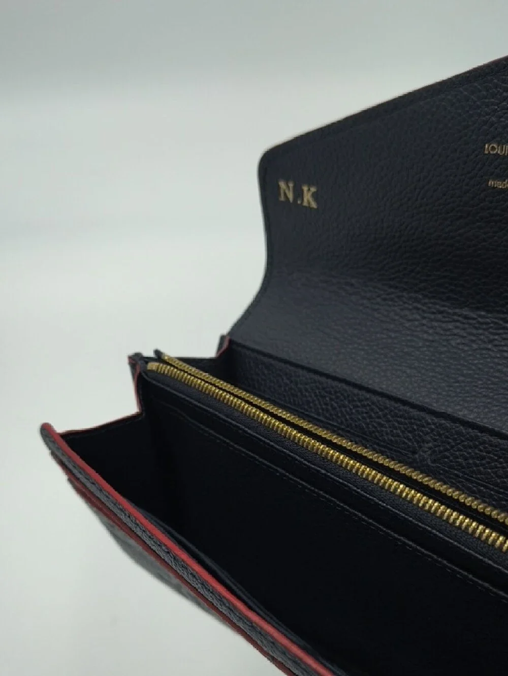 Louis Vuitton Dark Navy Empreinte Leather Sarah Wallet with Gold Tone Snap